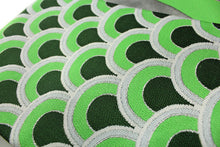 Cargar imagen en el visor de la galería, Hanhaba Obi 【Seikaiha(verde amarillento y plata) × Líneas inclinadas(verde amarillento y plata)】