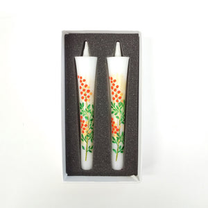 Warosoku, hand painted Japanese candle (2 pieces)