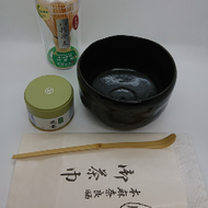 Set de Matcha A,  Seto-yaki Chawan Kuro-raku