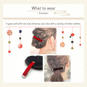 Haarspange mit Gamaguchi (Ramen-Muster)