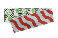 Hanhaba Obi 【Big wave(red) × Lotus(green)】 ★Made-to-order product