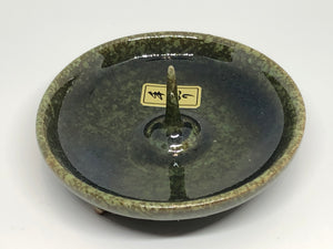 Candle stand (plate shape, pottery)
