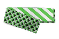 Hanhaba Obi 【Seikaiha(yellowish green & silver) × Slanted lines(yellowish green & silver)】